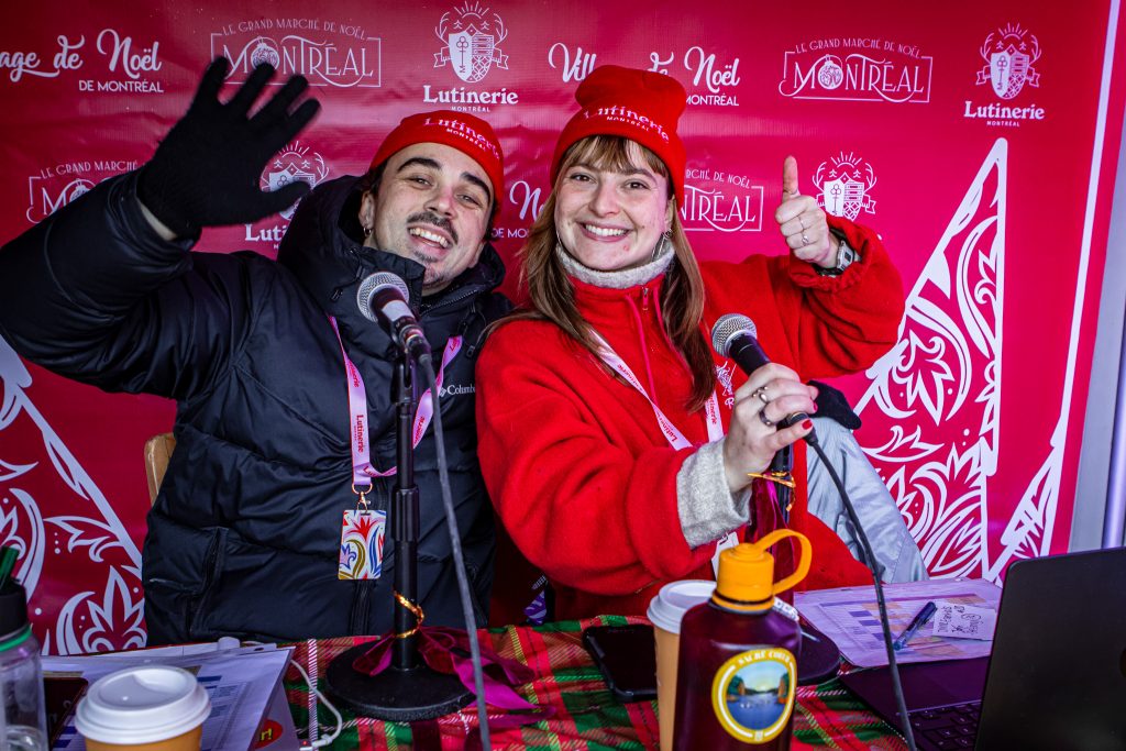 Traineau des médias, au Grand Marché de Noël
